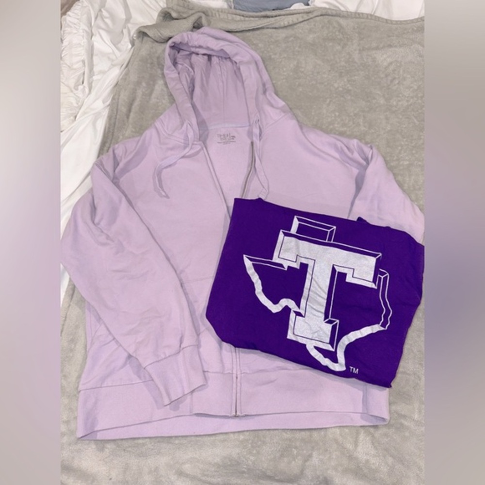 Purple Hooded Jacket and Tarleton T-Shirt Set